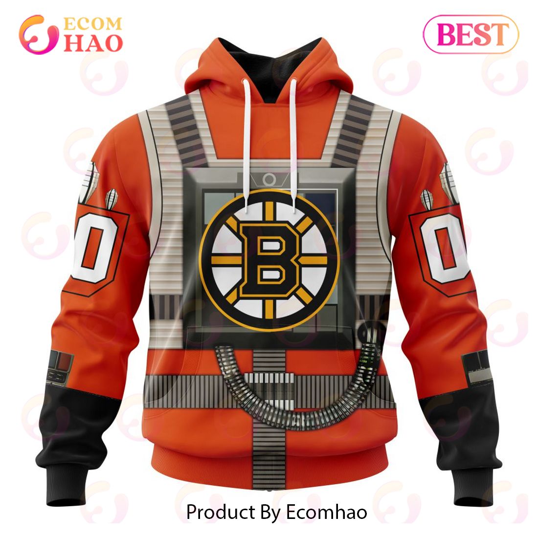 NHL Boston Bruins Star Wars Rebel Pilot Design 3D Hoodie