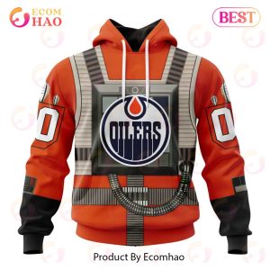 NHL Edmonton Oilers Star Wars Rebel Pilot Design 3D Hoodie