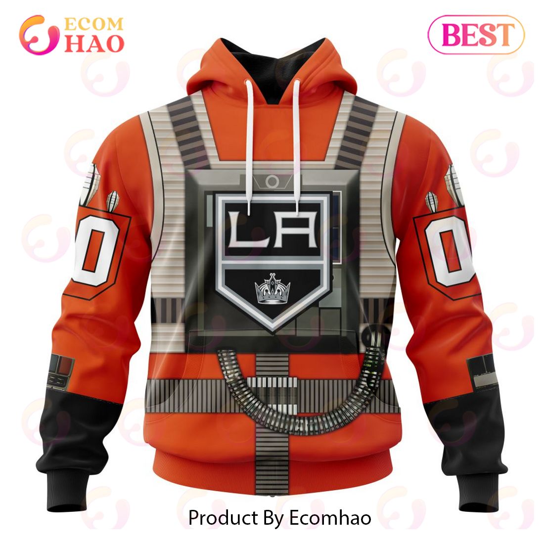 NHL Los Angeles Kings Star Wars Rebel Pilot Design 3D Hoodie