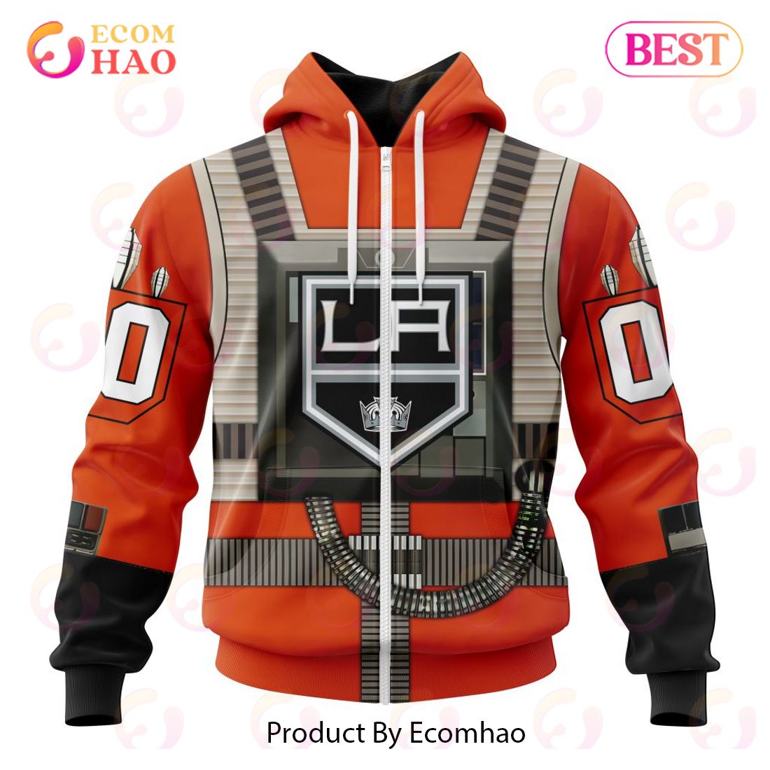 NHL Los Angeles Kings Star Wars Rebel Pilot Design 3D Hoodie