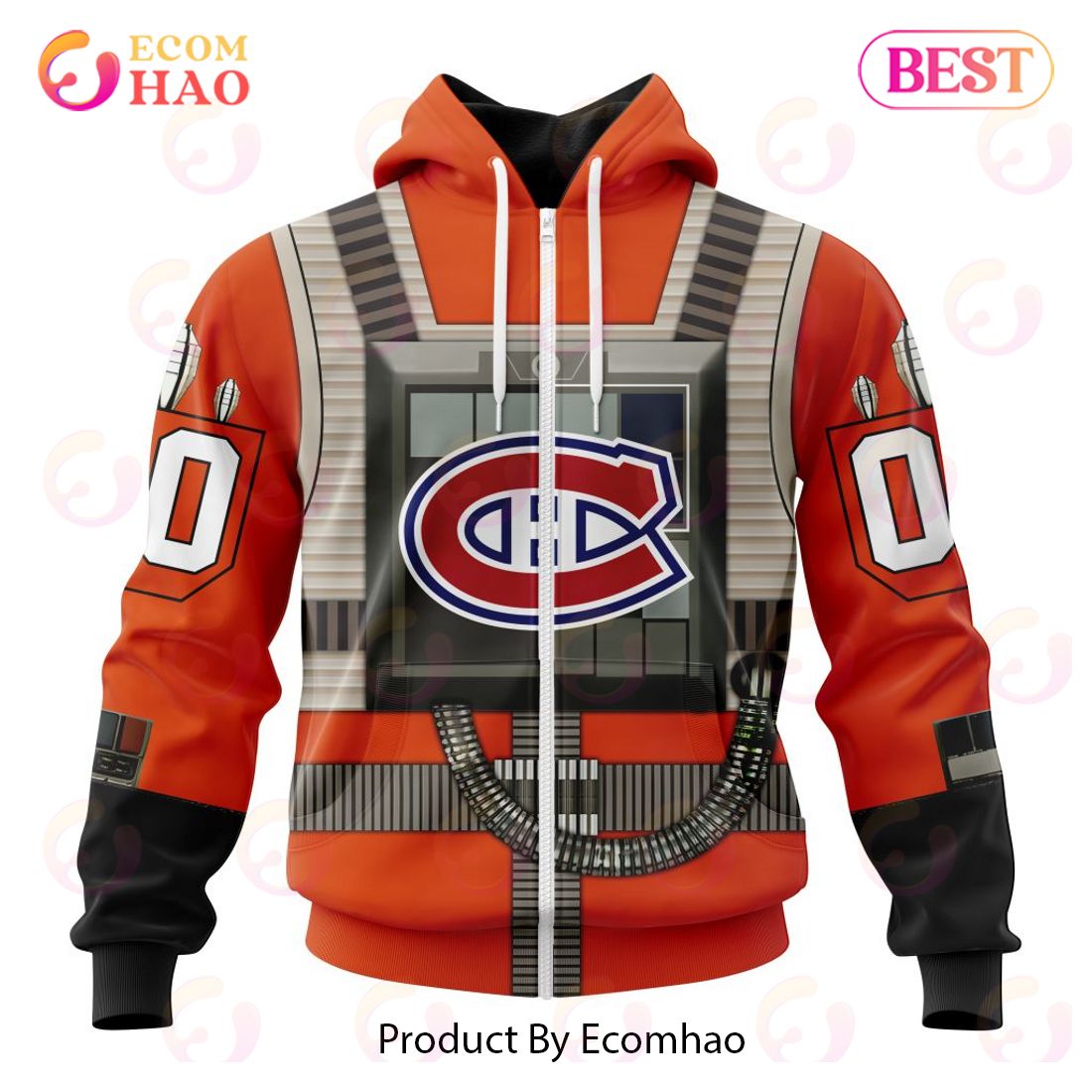 NHL Montreal Canadiens Star Wars Rebel Pilot Design 3D Hoodie