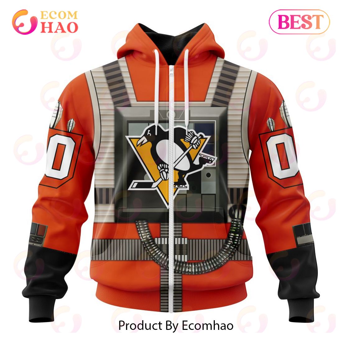 NHL Pittsburgh Penguins Star Wars Rebel Pilot Design 3D Hoodie