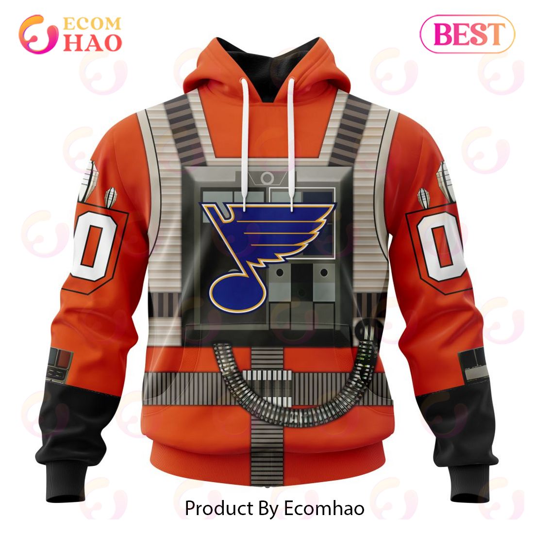 NHL St. Louis Blues Star Wars Rebel Pilot Design 3D Hoodie