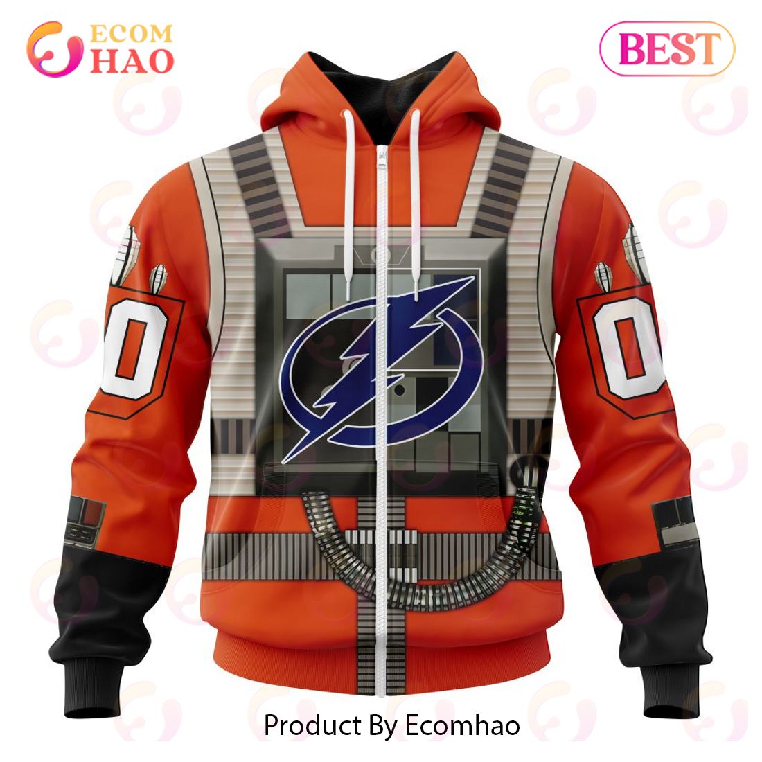 NHL Tampa Bay Lightning Star Wars Rebel Pilot Design 3D Hoodie