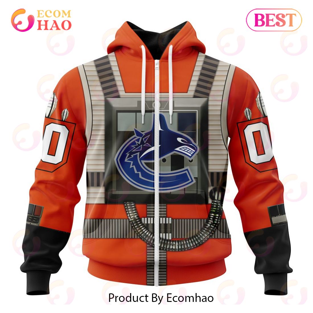 NHL Vancouver Canucks Star Wars Rebel Pilot Design 3D Hoodie