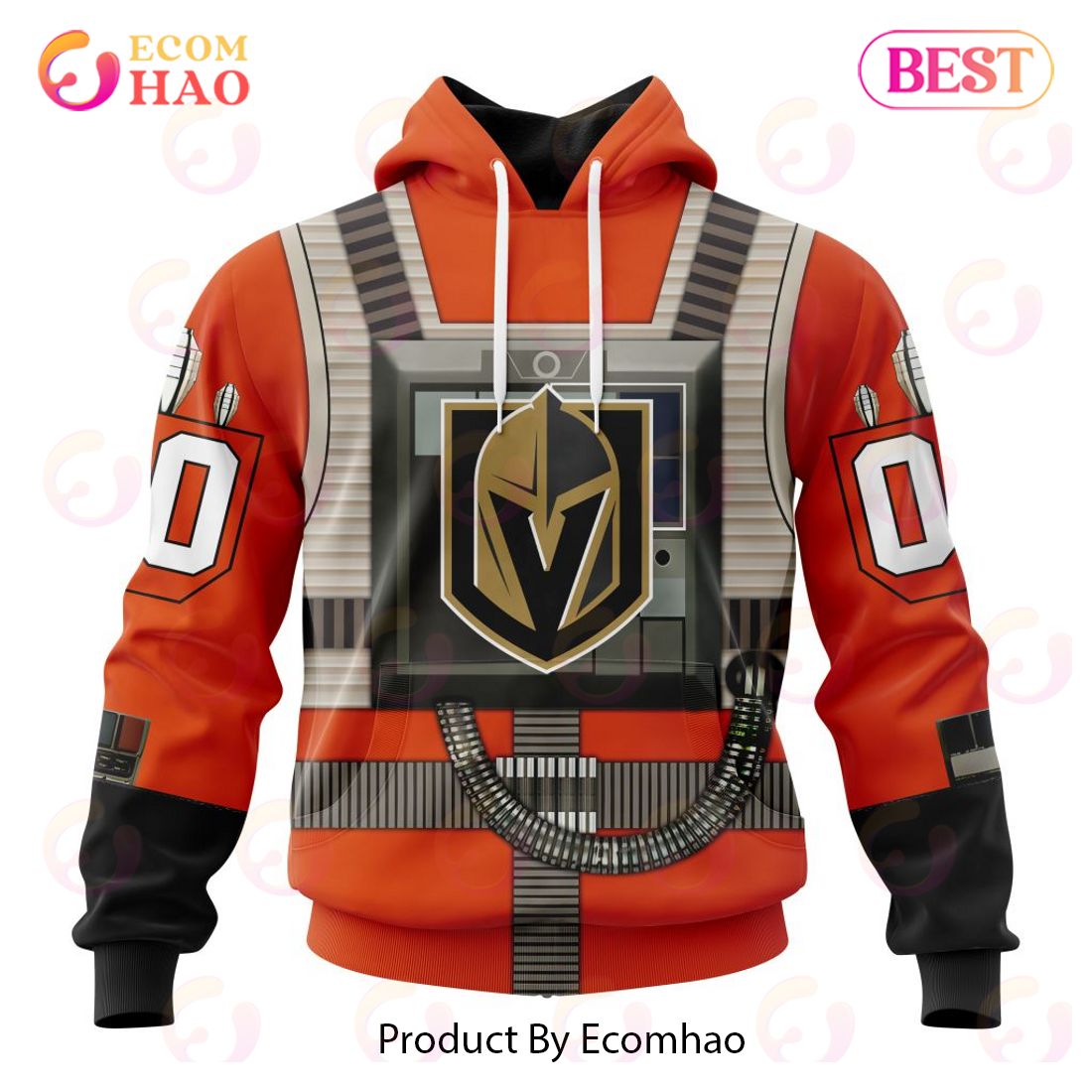 NHL Vegas Golden Knights Star Wars Rebel Pilot Design 3D Hoodie