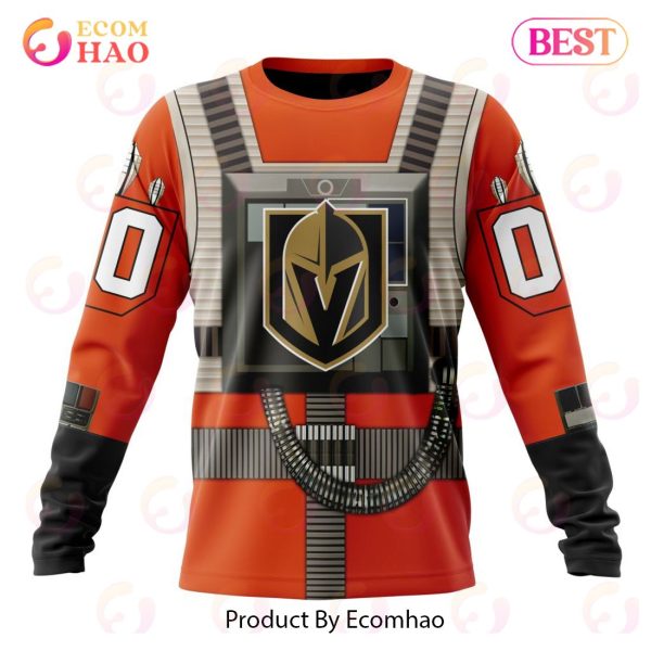 NHL Vegas Golden Knights Star Wars Rebel Pilot Design 3D Hoodie