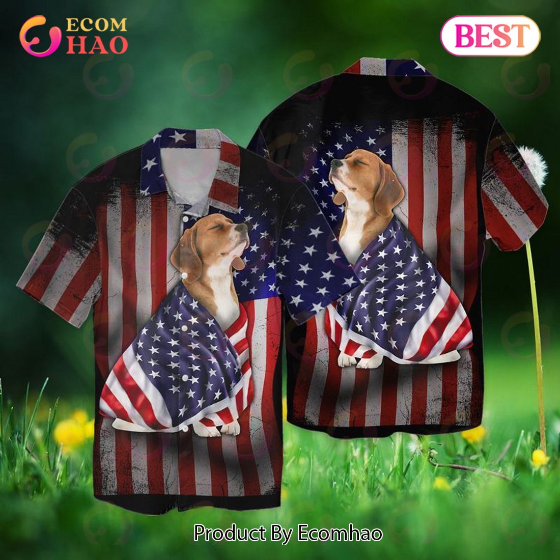 New 4th Of July Beagle Dog America For Men And Women Graphic Print 3D Hawaiian Shirt, Aloha Shirt