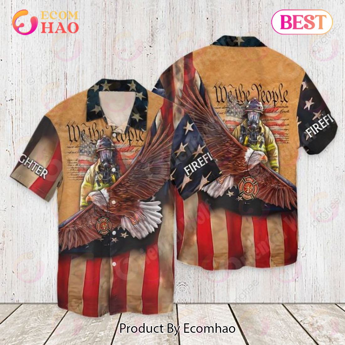 New 4th Of July Independence Day Memorial Day Firefighter 3D Hawaiian Shirt, Aloha Shirt