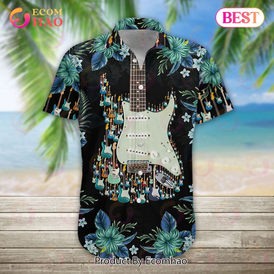 New Acoustic Guitar 3D Hawaiian Shirt, Aloha Shirt