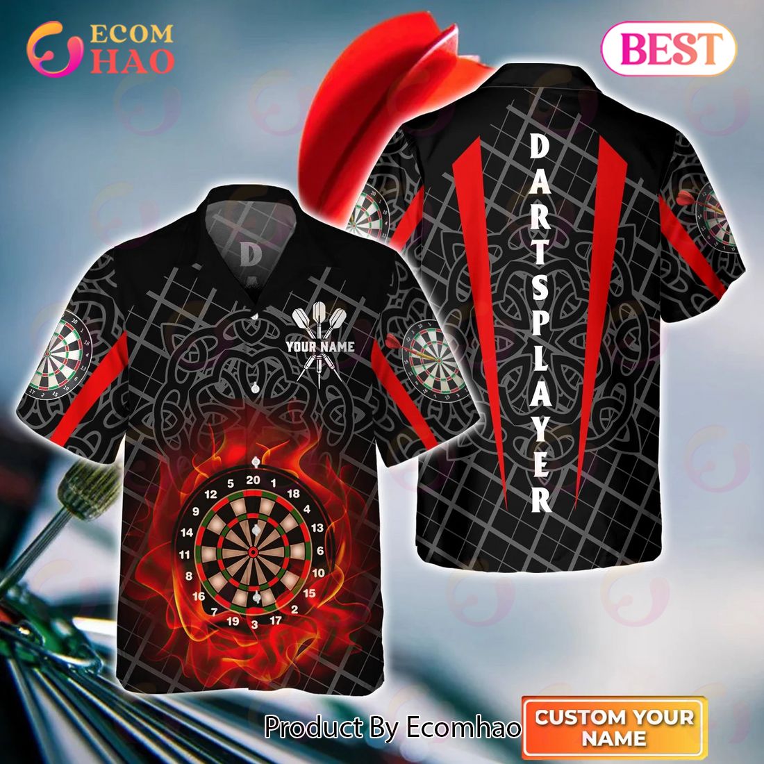 New Addict Celtic Pattern Darts 3D Hawaiian Shirt, Aloha Shirt