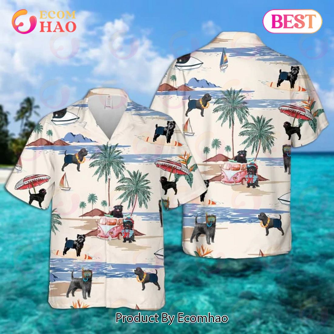 New Affenpinscher Summer Beach 3D Hawaiian Shirt, Aloha Shirt