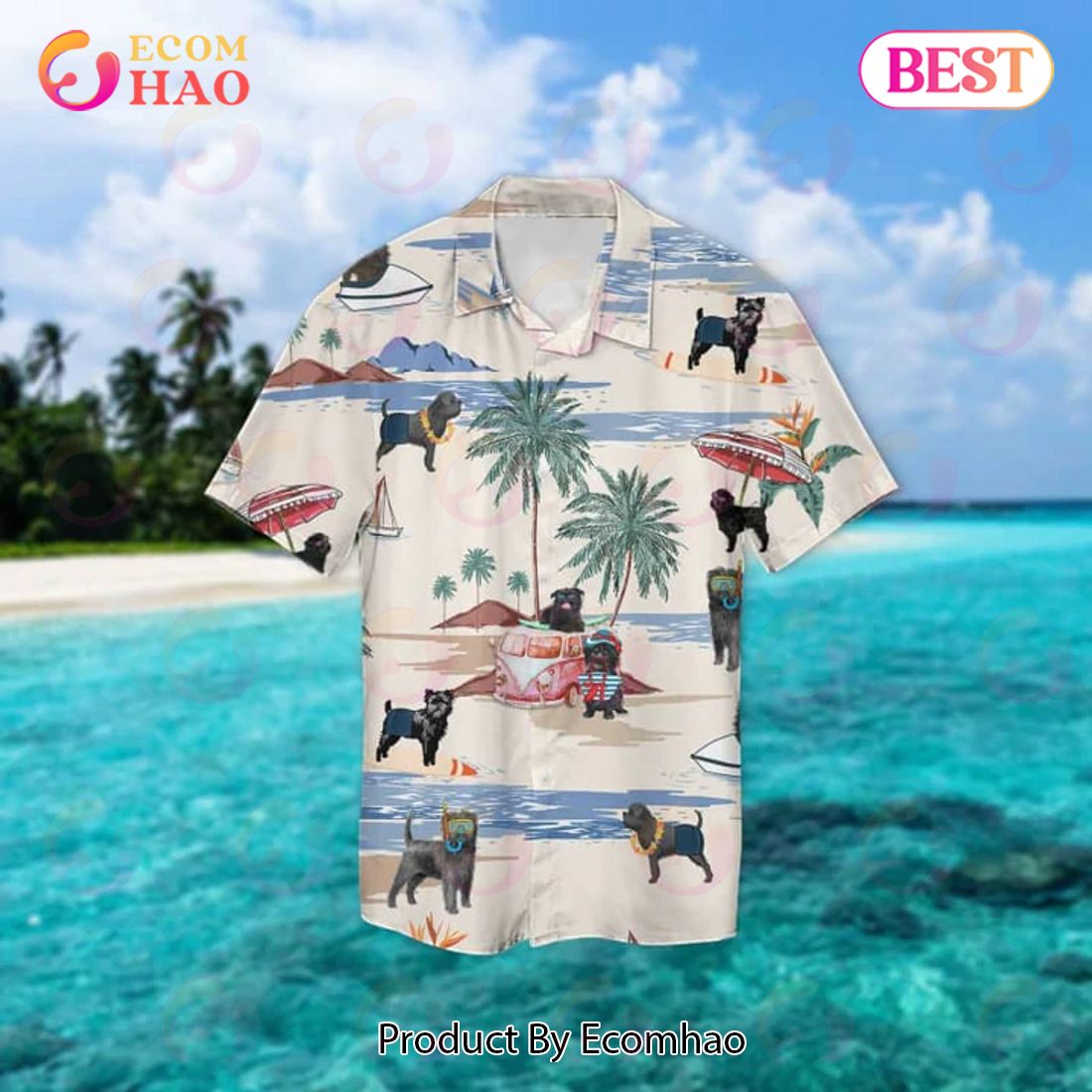 New Affenpinscher Summer Beach 3D Hawaiian Shirt, Aloha Shirt