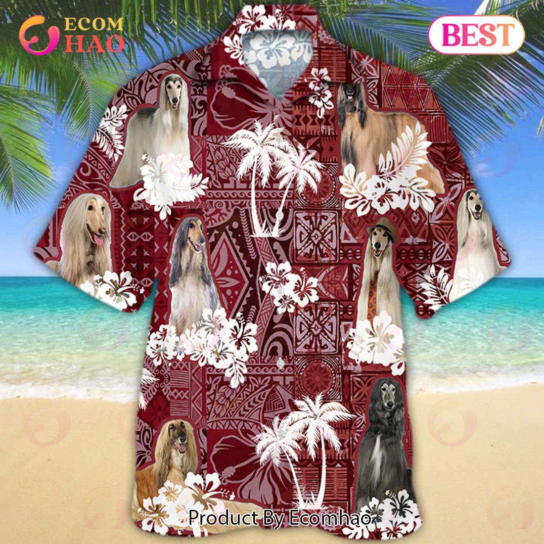 New Afghan Hound Summer 3D Hawaiian Shirt, Aloha Shirt