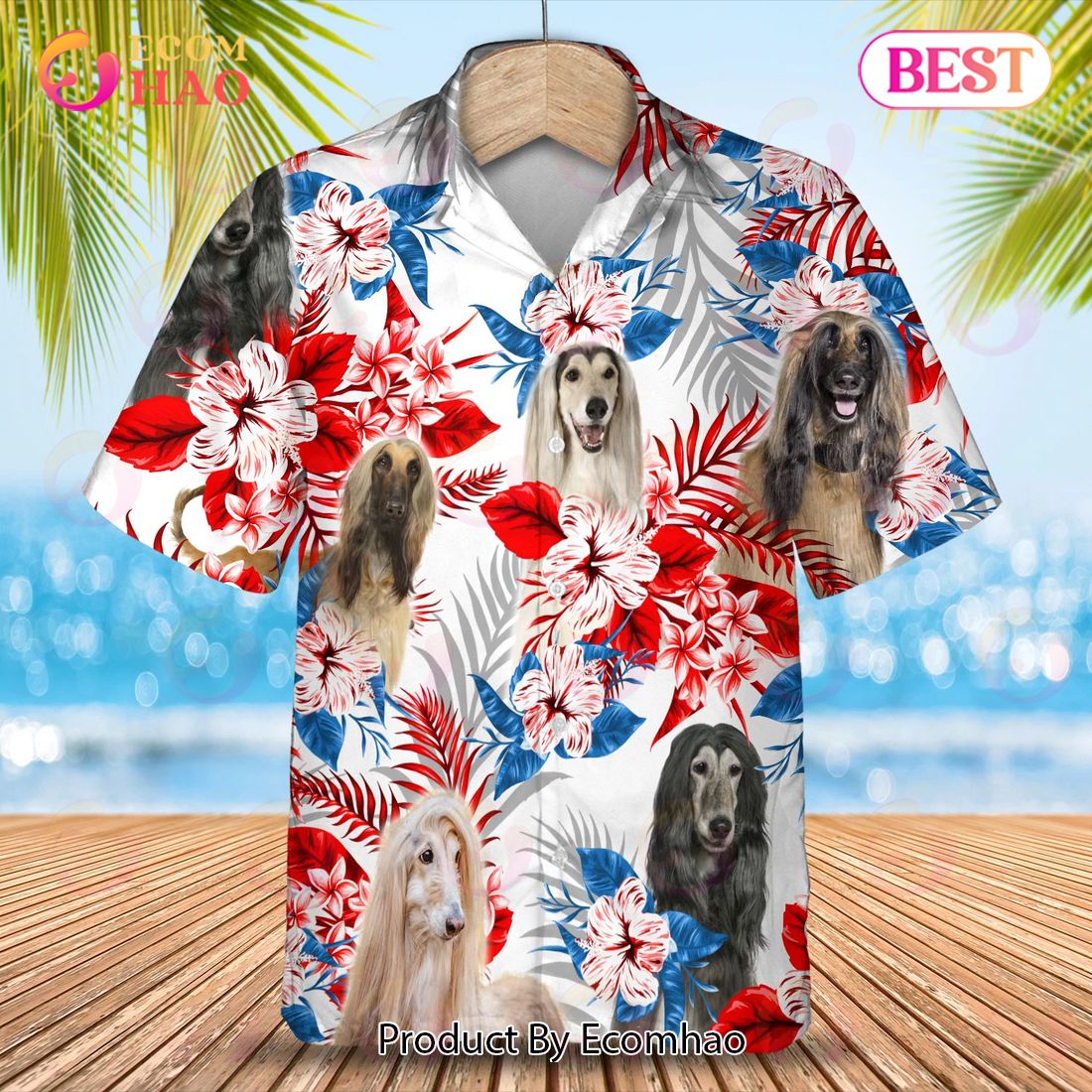 New Afghan Hound Summer Aloha Shirt