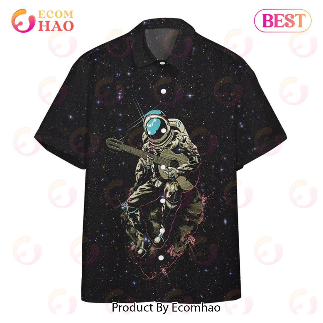 New Astronaut Playing The Guitar Custom 3D Hawaiian Shirt, Aloha Shirt