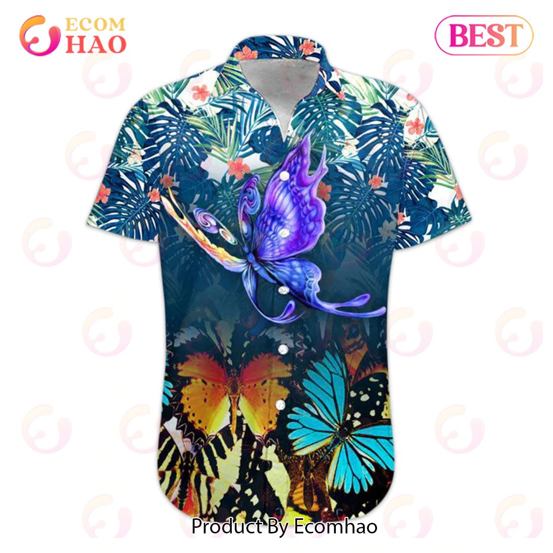 New Butterfly Casual Button Down 3D Hawaiian Shirt, Aloha Shirt