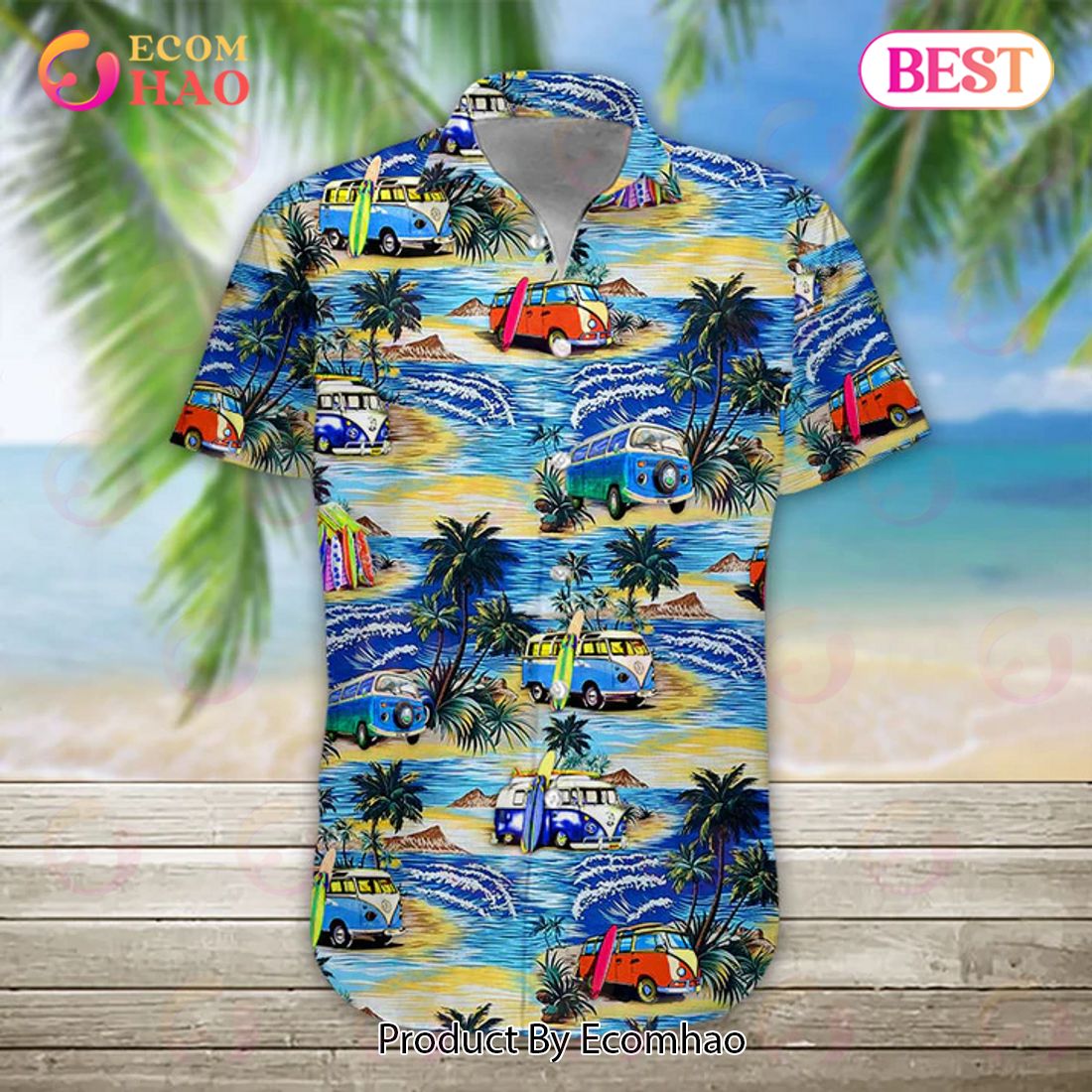 New Campervan 3D Hawaiian Shirt, Aloha Shirt