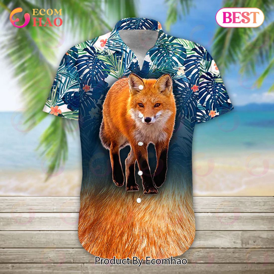 New Fox 3D Hawaiian Shirt, Aloha Shirt