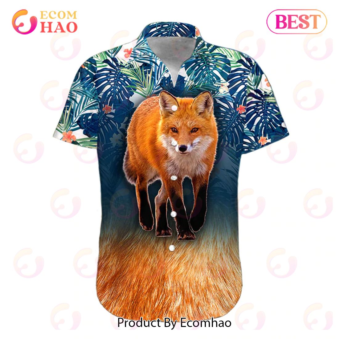 New Fox 3D Hawaiian Shirt, Aloha Shirt