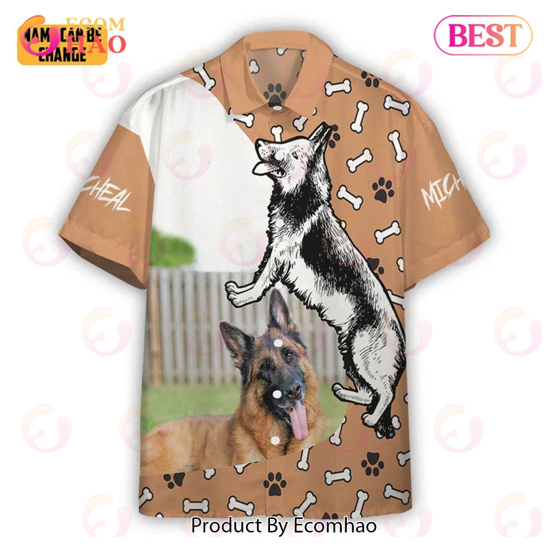 New German Shepherd Dog Hawaii Custom 3D Hawaiian Shirt, Aloha Shirt