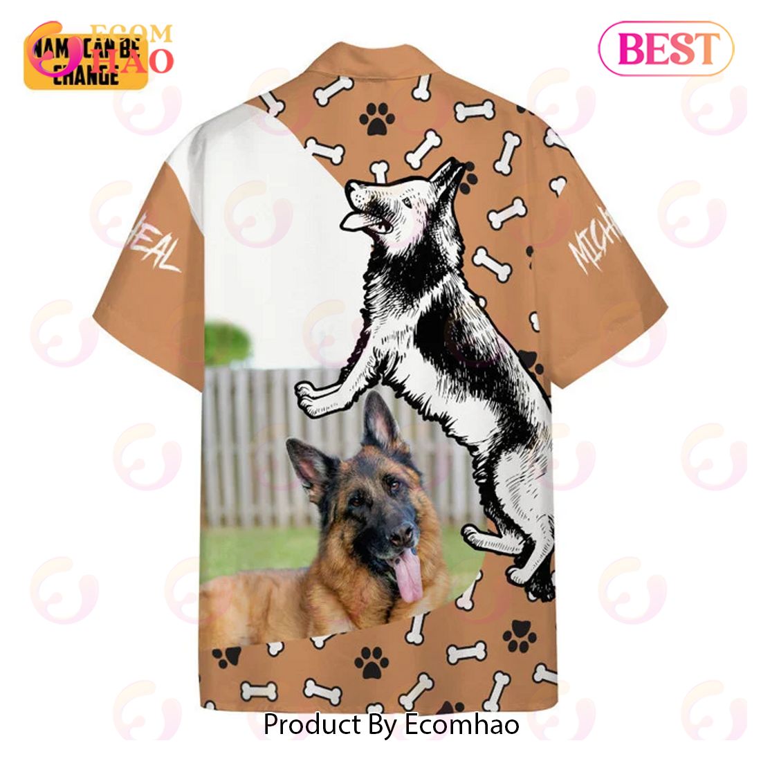 New German Shepherd Dog Hawaii Custom 3D Hawaiian Shirt, Aloha Shirt