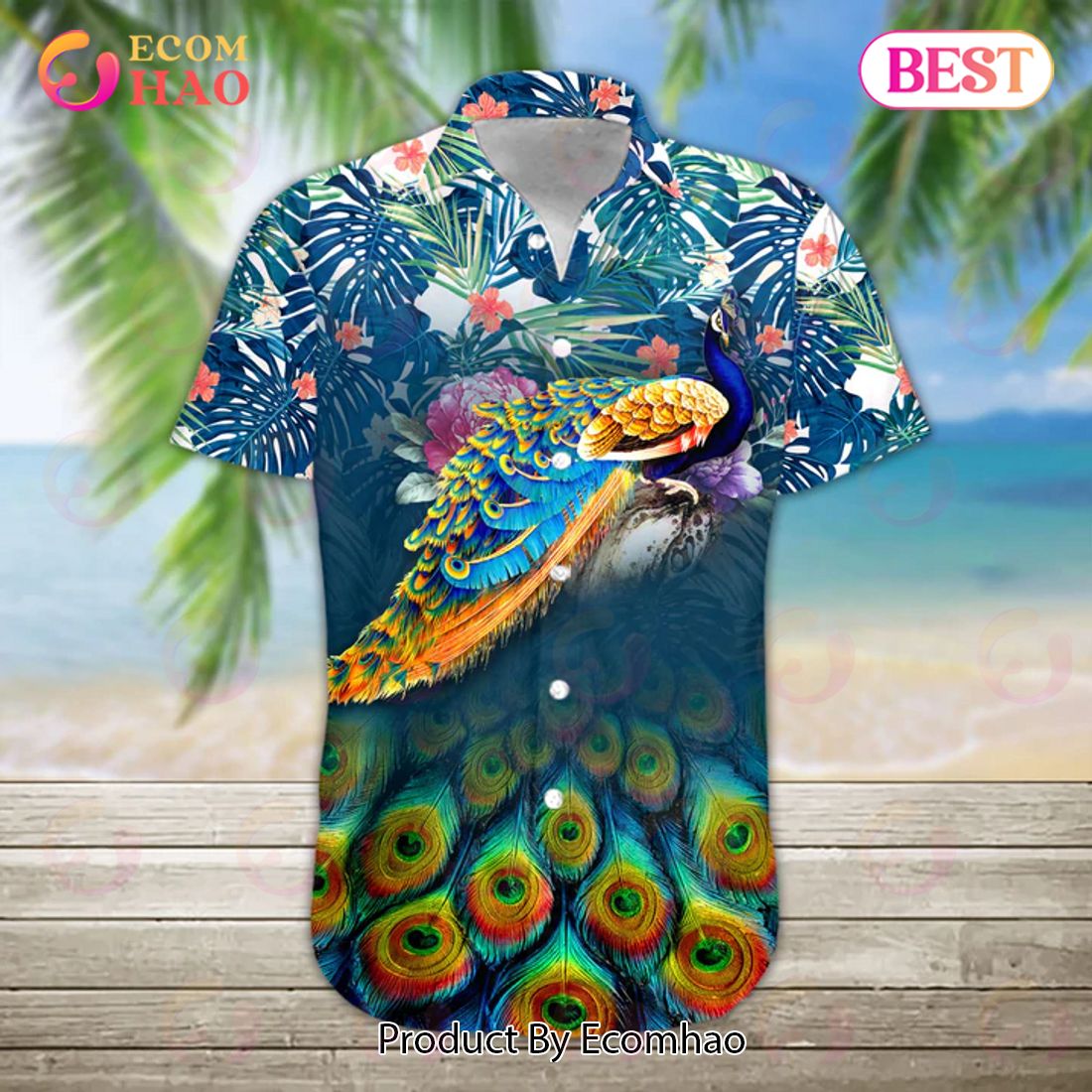 New Peacock 3D Hawaiian Shirt, Aloha Shirt