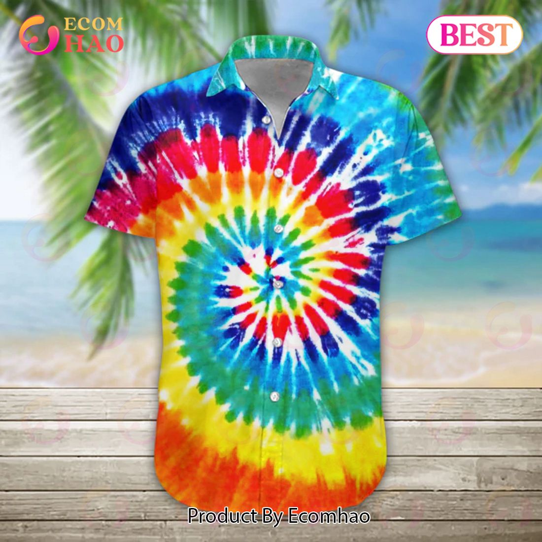 New Tie Dye 3D Hawaiian Shirt, Aloha Shirt