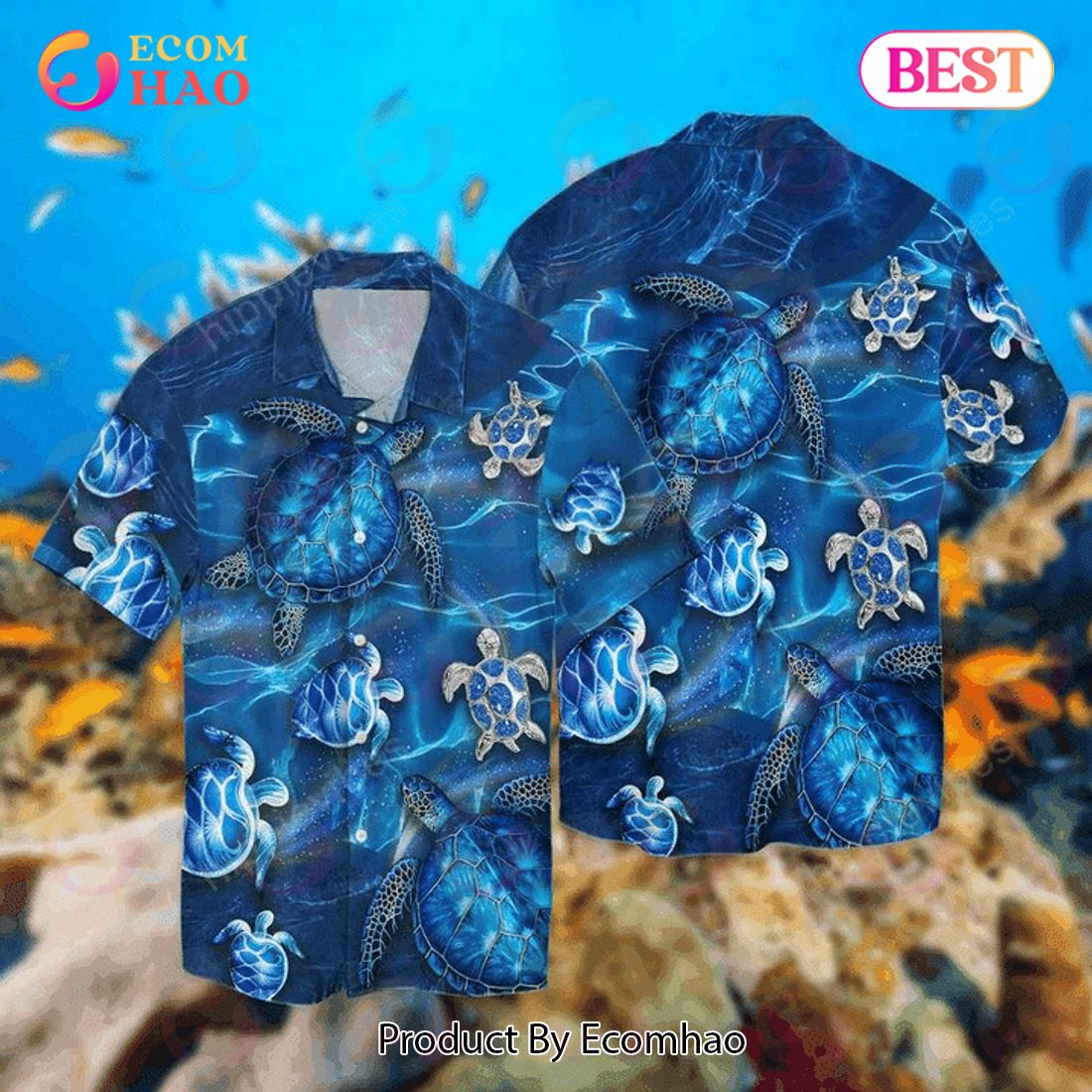 New Turtles Blue 3D Hawaiian Shirt, Aloha Shirt