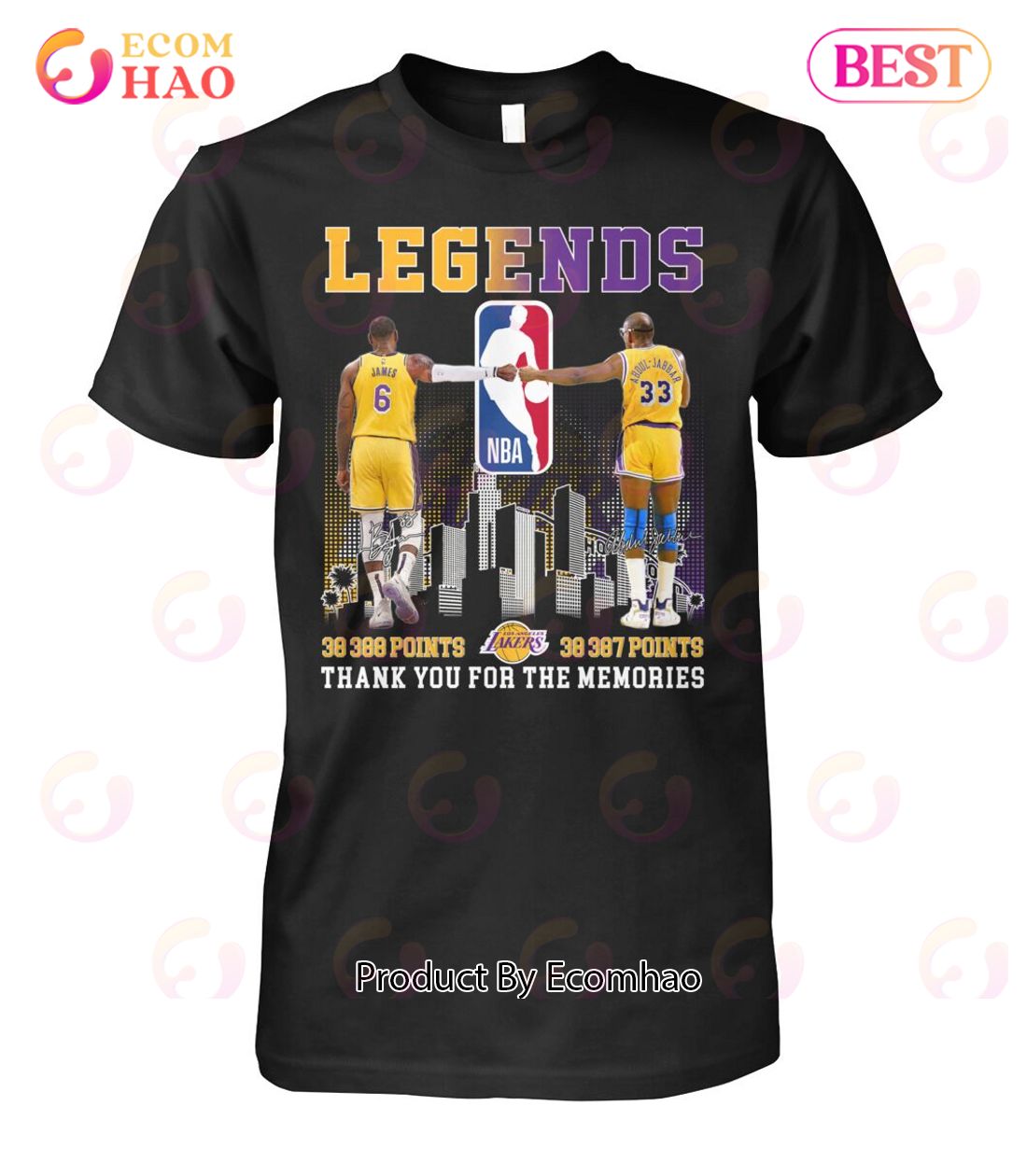 Legends James And Abdul Jabbar Thank You For The Memories T-Shirt