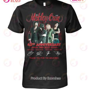 Motley Crue 42nd Anniversary 1981 – 2023 Thank You For The Memories T-Shirt