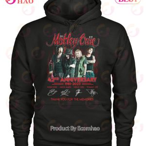 Motley Crue 42nd Anniversary 1981 – 2023 Thank You For The Memories T-Shirt
