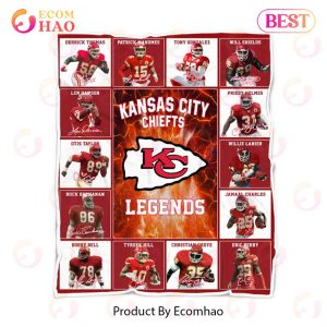 NFL Kansas City Chiefs Legends Quilt, Fleece Blanket, Sherpa Fleece Blanket