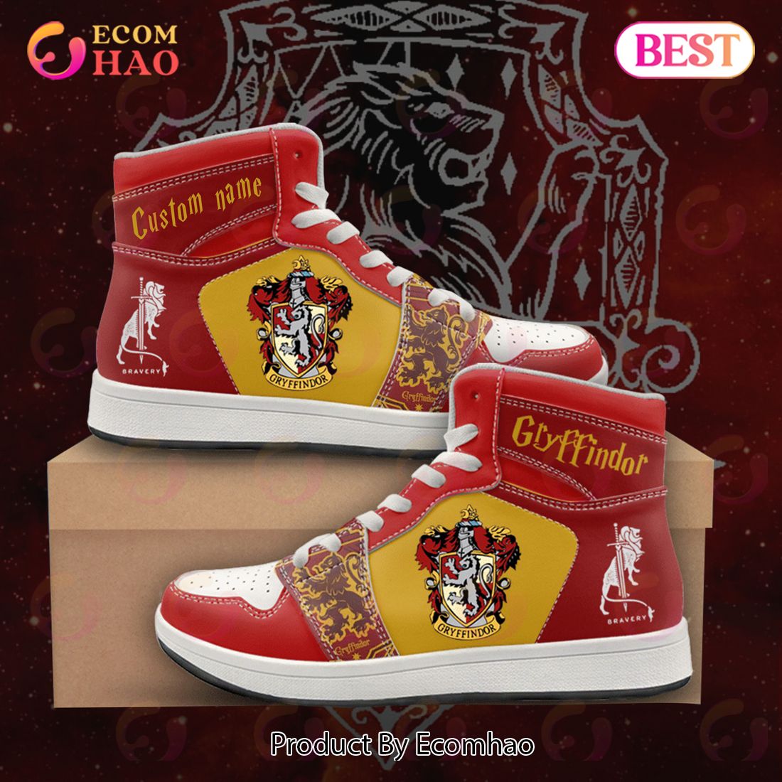 Gryffindor Harry Potter Air Jordan High Top, Air Jordan 1 Sneaker Shoes