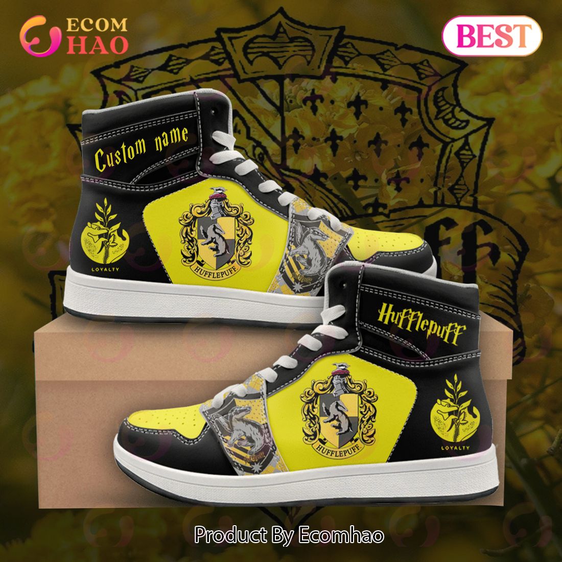 Personalized Harry Potter Hufflepuff School Air Jordan 13 Shoes - Tagotee