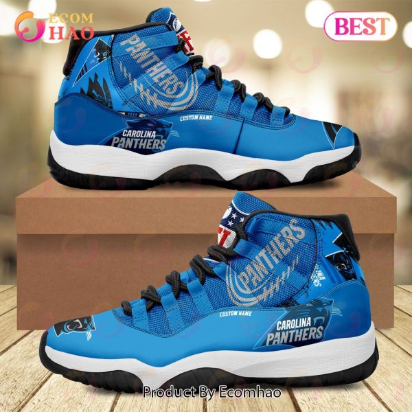 NFL Carolina Panthers Personalized Custom Name Air Jordan 11 Sneaker, Shoes