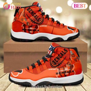 NFL Cincinnati Bengals Personalized Custom Name Air Jordan 11 Sneaker, Shoes
