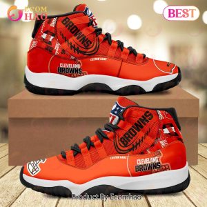 NFL Cleveland Browns Personalized Custom Name Air Jordan 11 Sneaker, Shoes