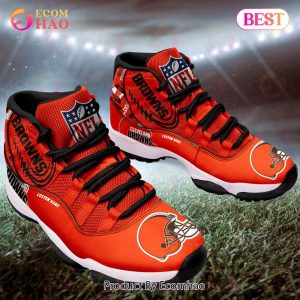 NFL Cleveland Browns Personalized Custom Name Air Jordan 11 Sneaker, Shoes