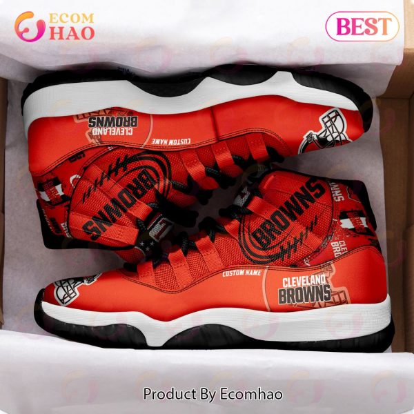 NFL Cleveland Browns Personalized Custom Name Air Jordan 11 Sneaker, Shoes