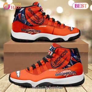NFL Denver Broncos Personalized Custom Name Air Jordan 11 Sneaker, Shoes