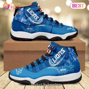 NFL Detroit Lions Personalized Custom Name Air Jordan 11 Sneaker, Shoes