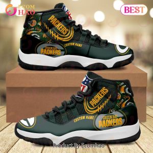 NFL Green Bay Packers Personalized Custom Name Air Jordan 11 Sneaker, Shoes