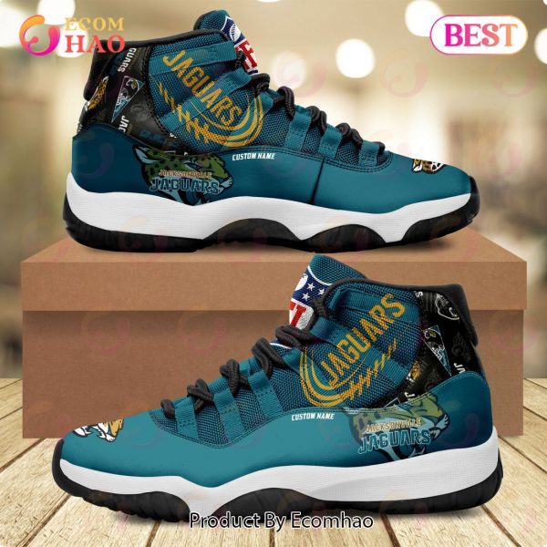NFL Jacksonville Jaguars Personalized Custom Name Air Jordan 11 Sneaker, Shoes