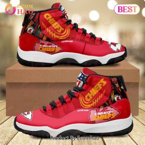 NFL Kansas City Chiefs Personalized Custom Name Air Jordan 11 Sneaker, Shoes
