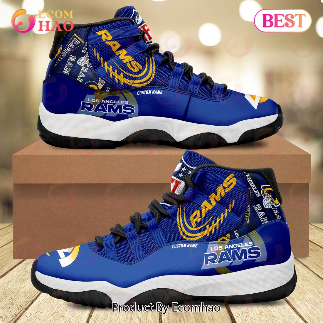 NFL Los Angeles Rams Personalized Custom Name Air Jordan 11 Sneaker, Shoes  - Ecomhao Store