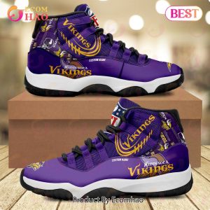 NFL Minnesota Vikings Personalized Custom Name Air Jordan 11 Sneaker, Shoes