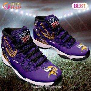 NFL Minnesota Vikings Personalized Custom Name Air Jordan 11 Sneaker, Shoes