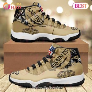 NFL New Orleans Saints Personalized Custom Name Air Jordan 11 Sneaker, Shoes