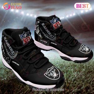 NFL Oakland Raiders Personalized Custom Name Air Jordan 11 Sneaker, Shoes